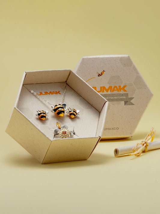 Combo Collar + Aretes + Anillo Anti-Estrés 🐝