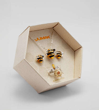 Combo Collar + Aretes + Anillo Anti-Estrés 🐝