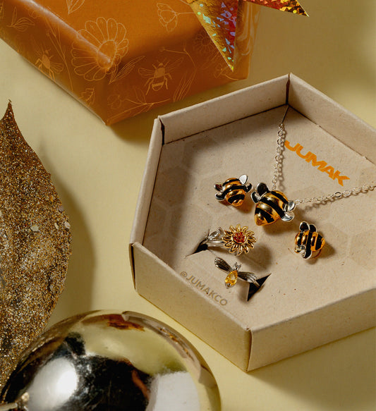 Combo Collar + Aretes + Anillo Anti-Estrés 🐝